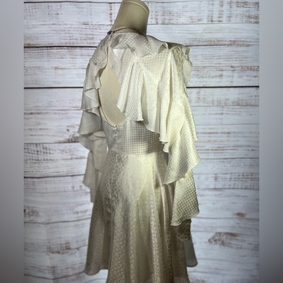 ASOS Cream Ruffled Tiered Long Sleeve Sundress - Picture 4 of 7